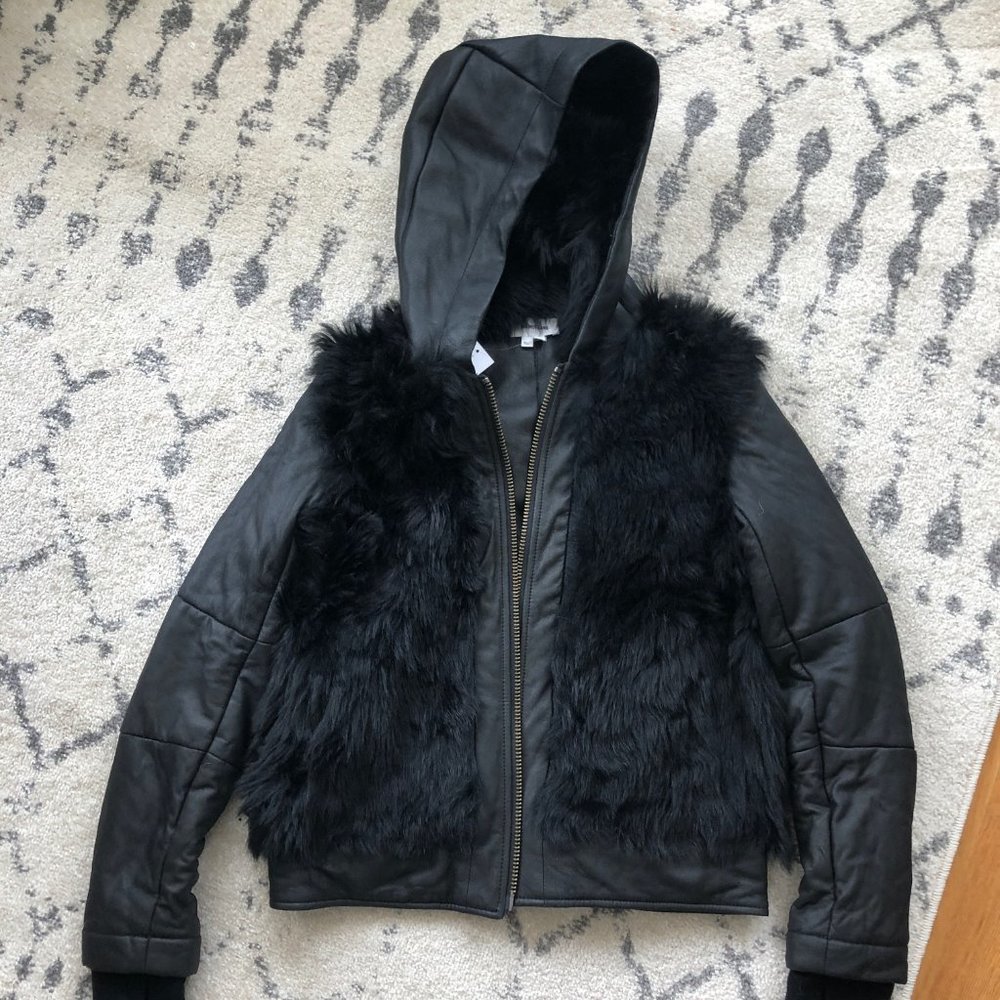 Helmut Lang leather shearling jacket NWT